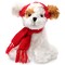Bearington Chilly Christmas Dog Stuffed Animal for Kids - 7.5" Soft White Christmas Dog Plush with Scarf, Earmuffs and Gentle Floppy Body - Cuddly Puppy Plushies Stuffed Toys for Children